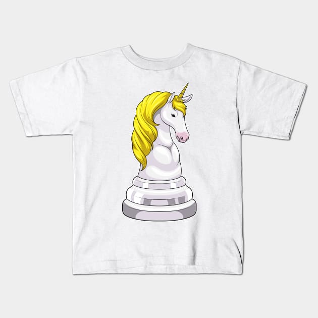 Chess piece Knight Unicorn Chess Kids T-Shirt by Markus Schnabel